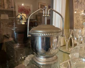 Vintage silver plated swing arm ice bucket $45 + tax