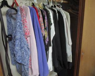 Ladies clothing in closet