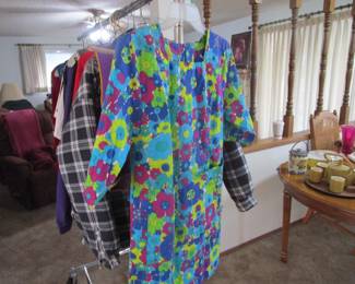 Rack of ladies and men's vintage clothing