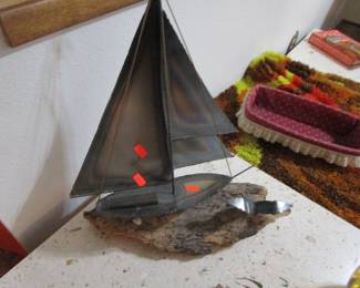 Mid Century sailboat sculpture