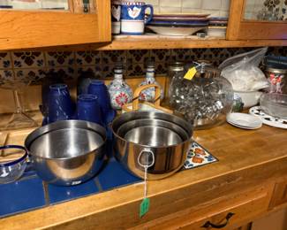 kitchen stuff including vintage Pyrex