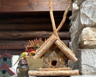 A collection of fun folk art bird houses