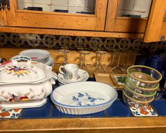 kitchen stuff including vintage Pyrex