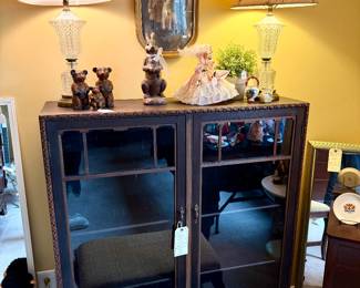 This Glass Front Cabinet is Such an Interesting Piece With Lots of Detail...But in Need of Some TLC...Great DIY Project and Priced to Sell!!