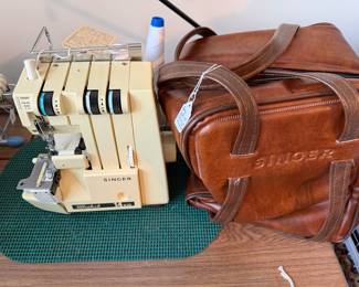 Vintage Singer Serger with Leather Carrying Case