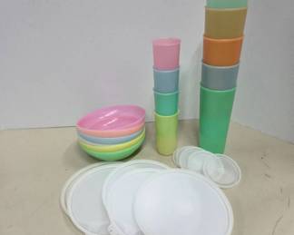 Tupperware Pastel Bowls and Tumblers