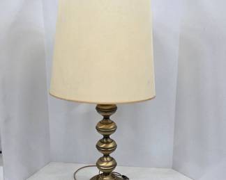 Brass Table Lamp With Tapered Shade