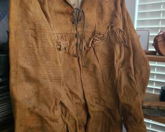 Men's fringe suede jacket