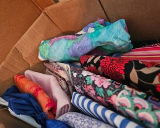 large selection of fabric