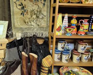 Vintage woman's and men's clothing items.