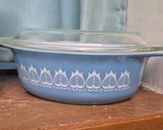 Pyrex Blue Tulip casserole