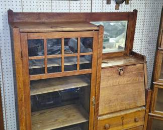 Contents of 7 different estates combined under one roof!! Much antique and modern furniture. Antique Victorian oak side-by-side secretary with glass front bookcase