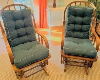 Vintage Oak Glider Rockers