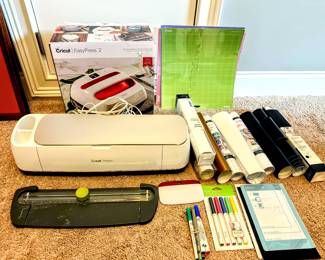 Cricut Maker Smart Cutting Machine CXPL301, Cricut EasyPress2, several roles of vinyl, Cricut markers, cutter & more bundle