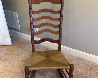 Vintage High Ladder-Back Ladies Rocker