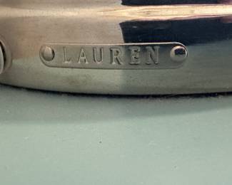 Makers Mark on base of the Ralph Lauren Chrome Candlestick Lamps