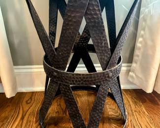 Hammered metal side table