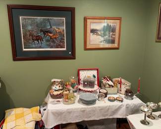 Framed art, seasonal decor, silver