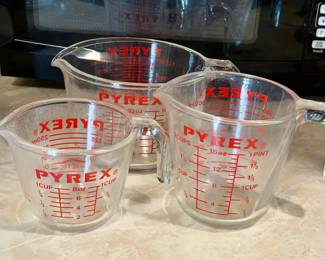 (3) Vintage Glass Pyrex Measuring Cups
