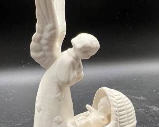 Goebel Bisque Porcelain Watchful Angel Figurine
