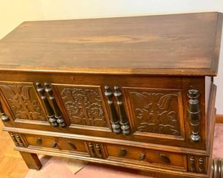 Antique Cavalier Sideboard Cedar Chest
