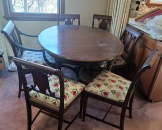 (7) Chairs & Table Set: Paine Furniture Co. Boston MA
