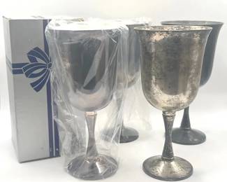 (4) Salem Silverplate Goblets
