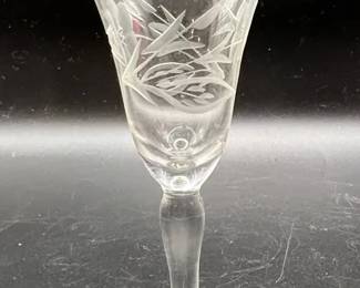 Set of (5) Etched Cordial Glasses
