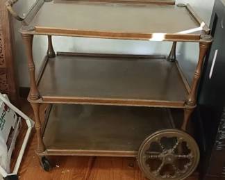 Wooden Serving Cart With 3 Shelves

