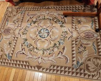 Aubusson-style needlepoint rug