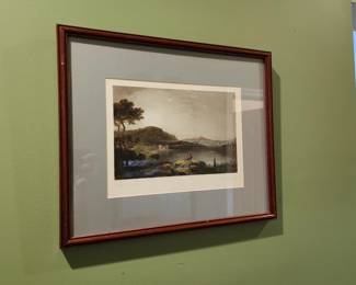 Framed antique print