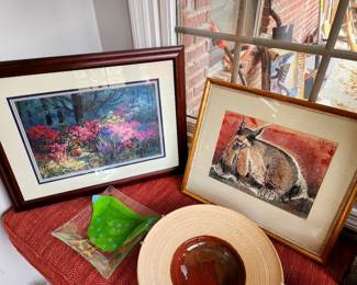 Jim Gray "Garden of Dreams" limited edition framed print, Hugh Bailey framed original watercolor painting