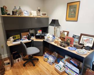 Groupe Lacasse L-shaped desk with hutch