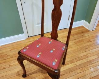 Beautiful antique cherry dining table with burled ends, 3 leaves, and 8 Queen Anne style chairs (From the home of Judge John Webb Green & wife Ellen McClung Green -  Ridgeview II on Black Oak Ridge in Fountain City)