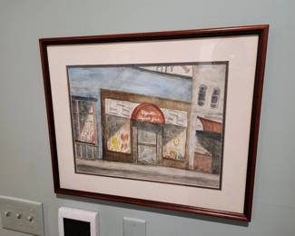 Framed original watercolor painting of Big Don's Elegant Junk by Knoxville artist Julia Schriver