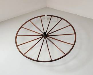 Huge wooden wheel