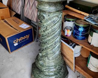 Green marble pedestal