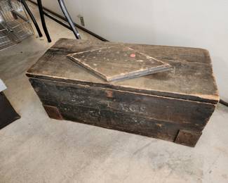 Antique wood tool chest