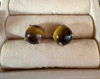 14k tigers eye earrings