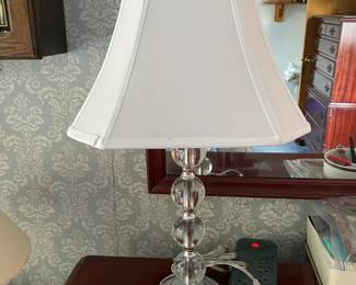 Stacked Crystal Lamp with Empire shade