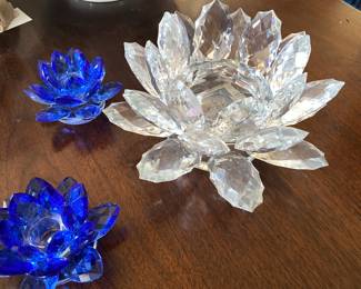 Crystal Lotus candlesticks & pillar holder