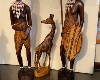 Vintage Maasai hand carved figures