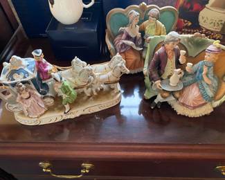 Various Victorian Courting Porcelain Figures