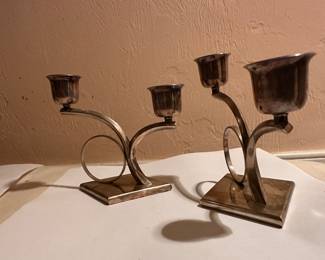 MCM STERLING candlestick holders 