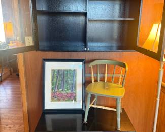 Really unique hanging cabinet with a matching cabinet that sets on the floor. 