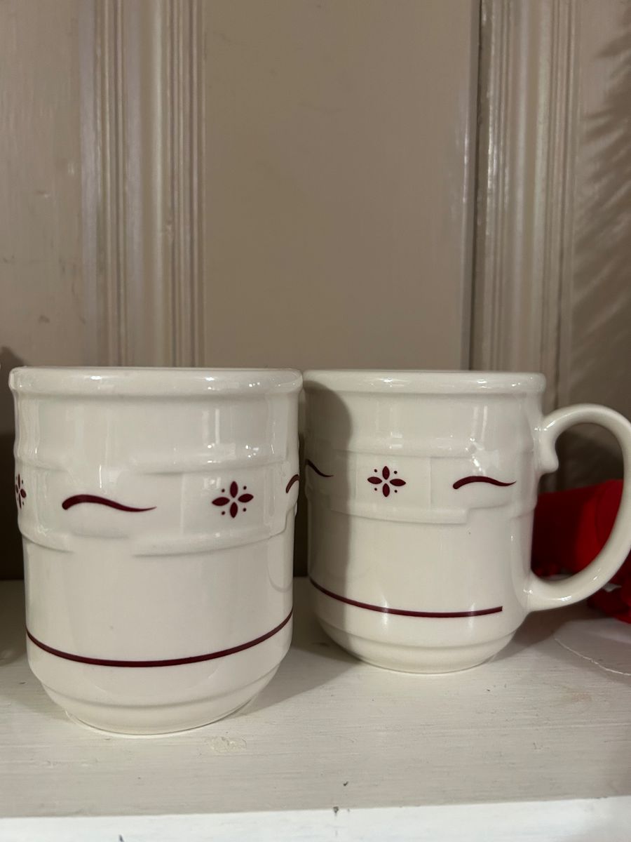 Pair Longaberger pottery mugs