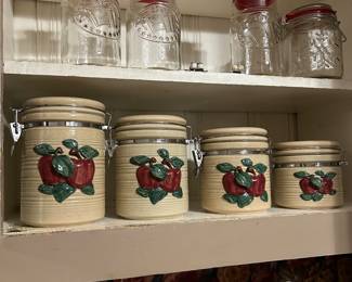 vintage apple canisters