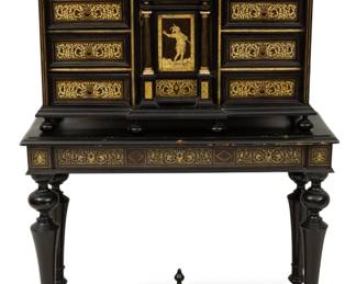 Lot 63
Venetian Black Ebony with Inlay Cabinet 1880, 2 PCS