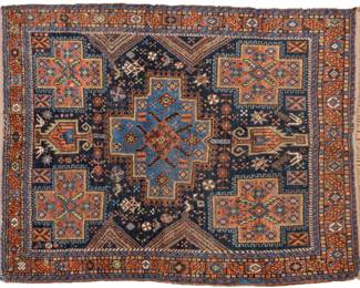 Lot 209
Caucasian Hand Woven Wool Rug 1920, W 5' L 6.2'