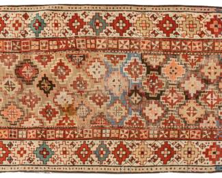 Lot 229
Caucasian Kazak Hand Woven Wool Runner 1900, W 3' 3" L 7'